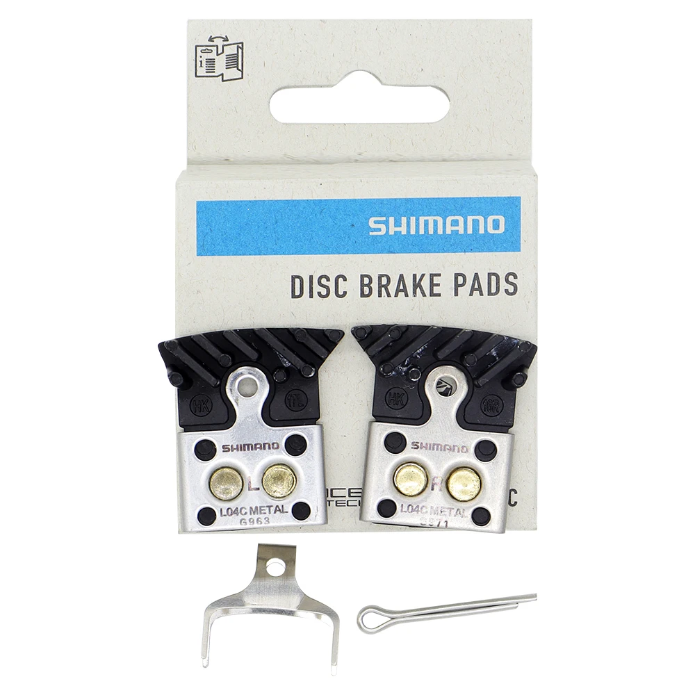 SHIMANO 105 Disc Brake Pads for Road MTB Bike Mental with Fin L04C-MF for Deore XT SLX R9150 R8050 R7100 Di2 R7000 4700 GRX Part