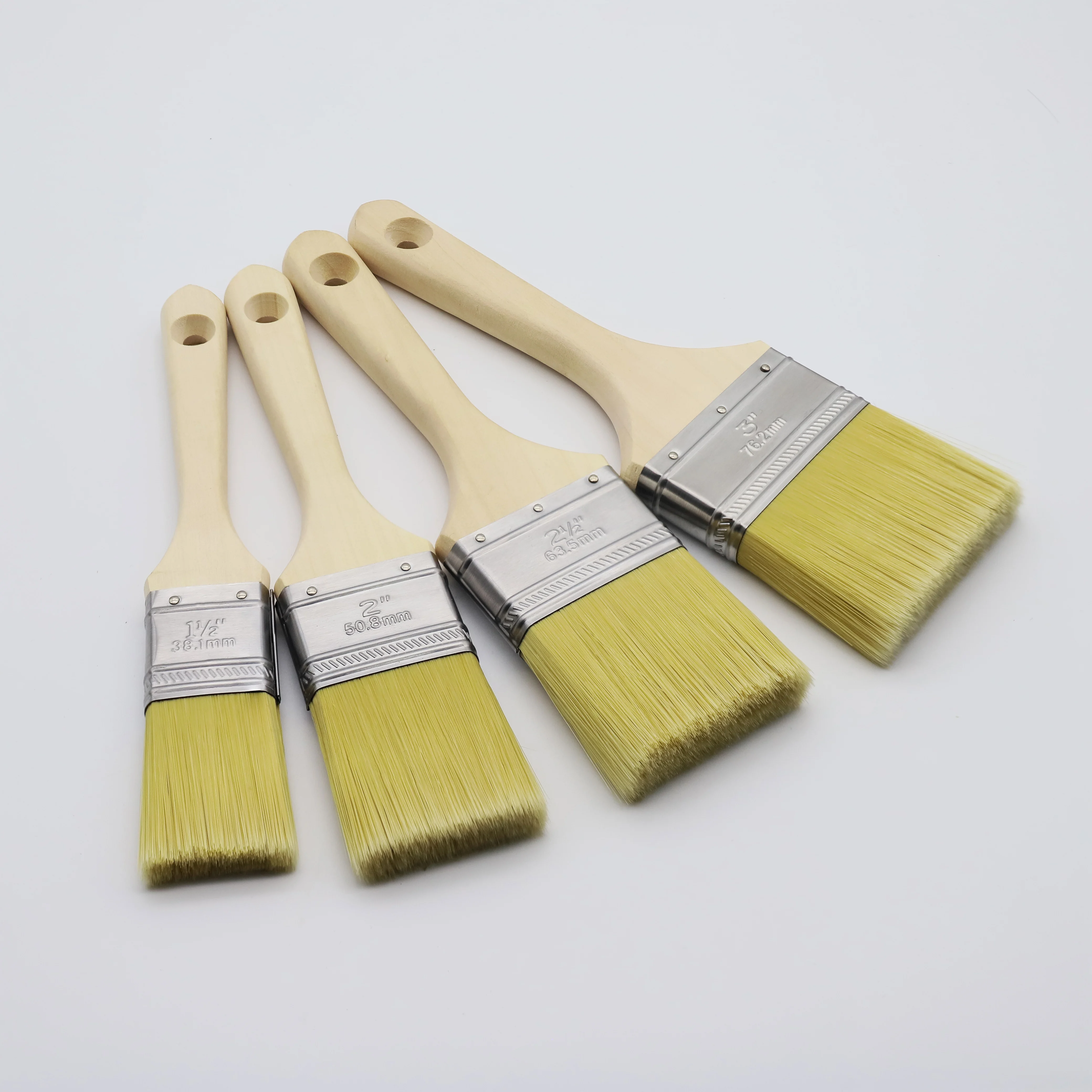 High Quality 1 2 3 4 Inch Bulk Paint Brushes with Wood Handle Industrial & DIY Wall Painting Tool OEM Customizable