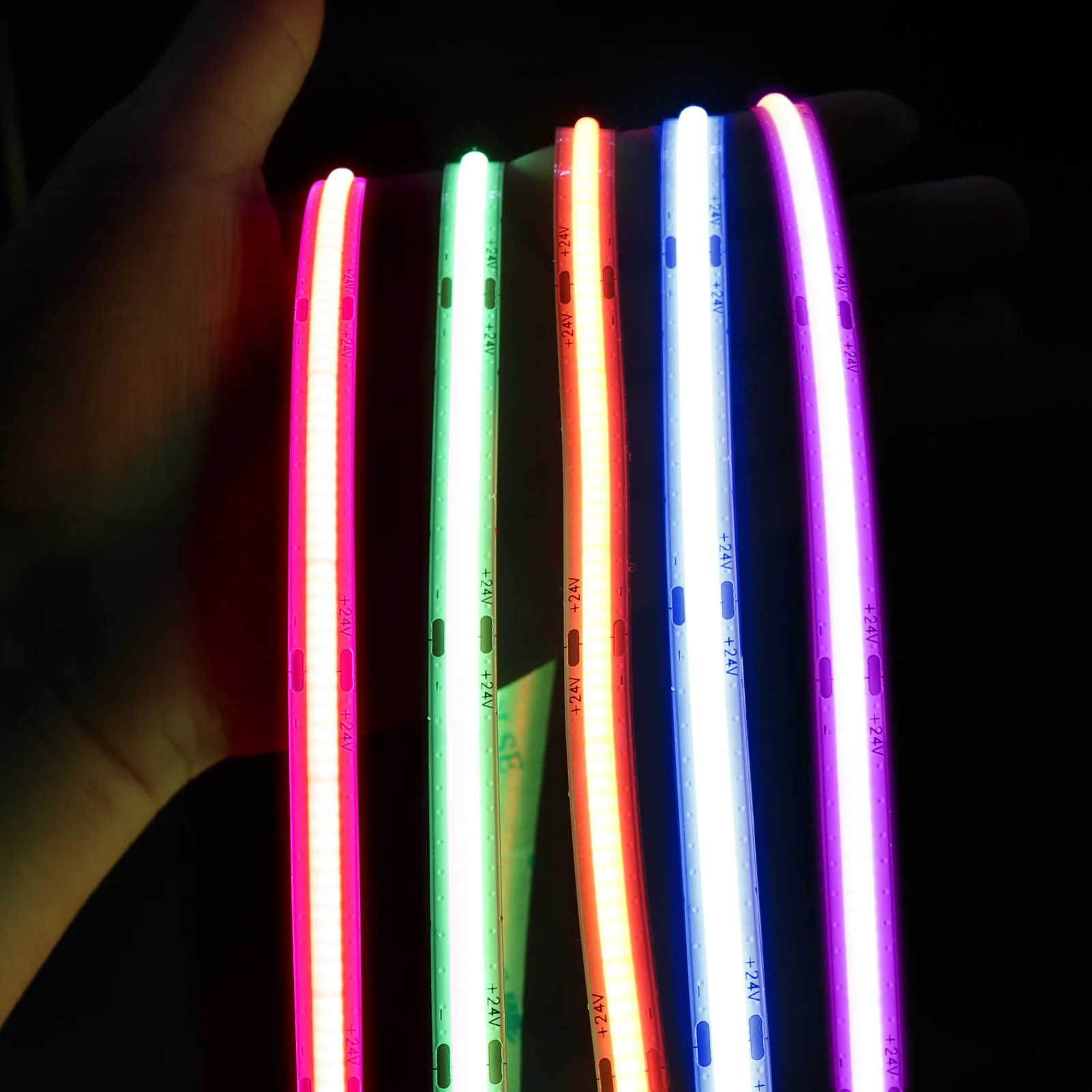 High Quality Waterproof RA>90 Landscape Lights High CRI CCT 24v Smart Neon 576 RGBW Cob Led Light Strip