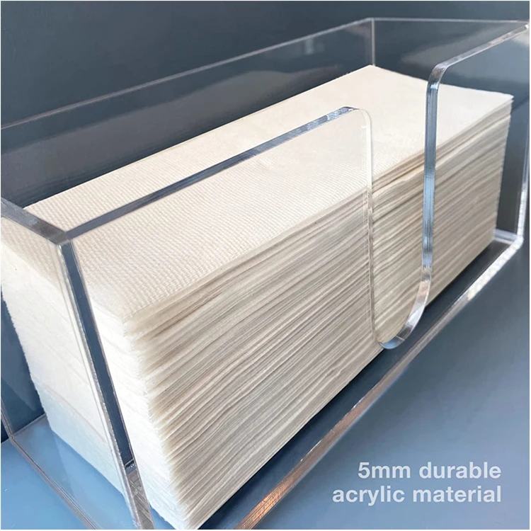 Paper Towel Holder Dispenser Bathroom, Kitchen Countertop Acrylic Napkin Holder for C-Fold, Z-Fold, Trifold Disposable Napkins