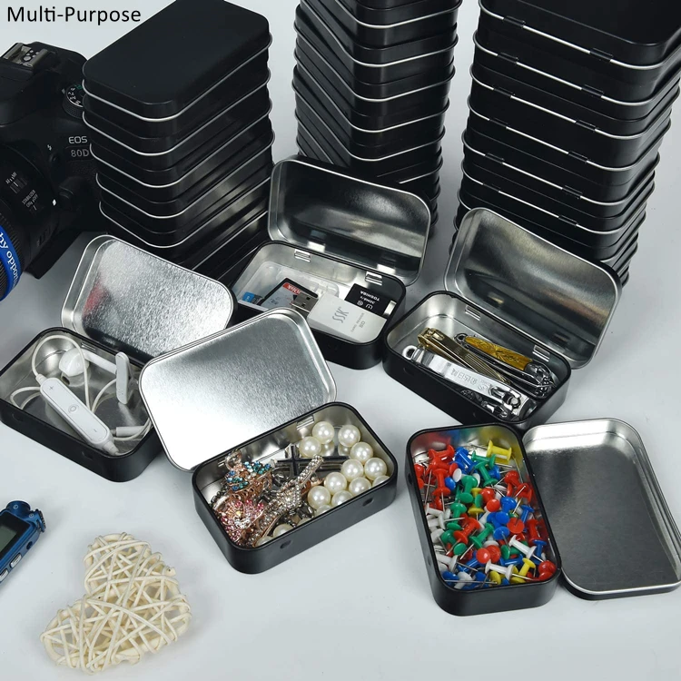 Custom rectangular hinged lid tin boxes for various uses small gift packaging large tea storage pet supplies tin box