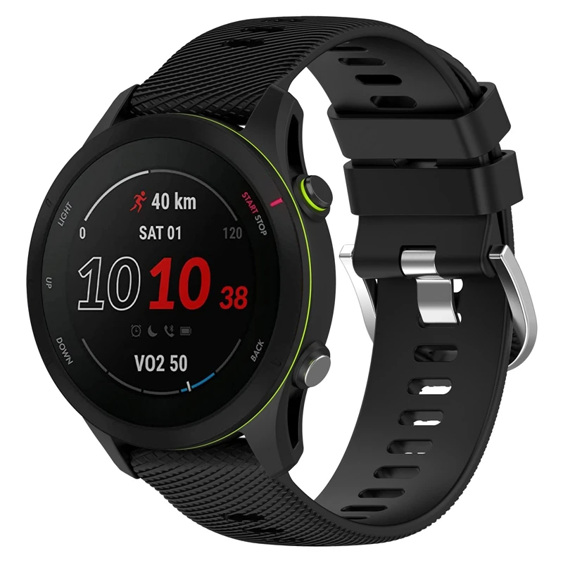 18 мм/20 мм/22 мм силиконовый ремешок для смарт-часов Garmin Forerunner 255 пересекающиеся гранулы из нержавеющей стали на ремешке с пряжкой Вену 2 Plus F255S