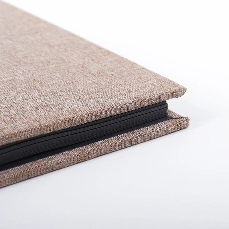 Linen Cover Spiral Binding Diy Photo Album Black Inside Pages Wholesale Scrapbook Albums