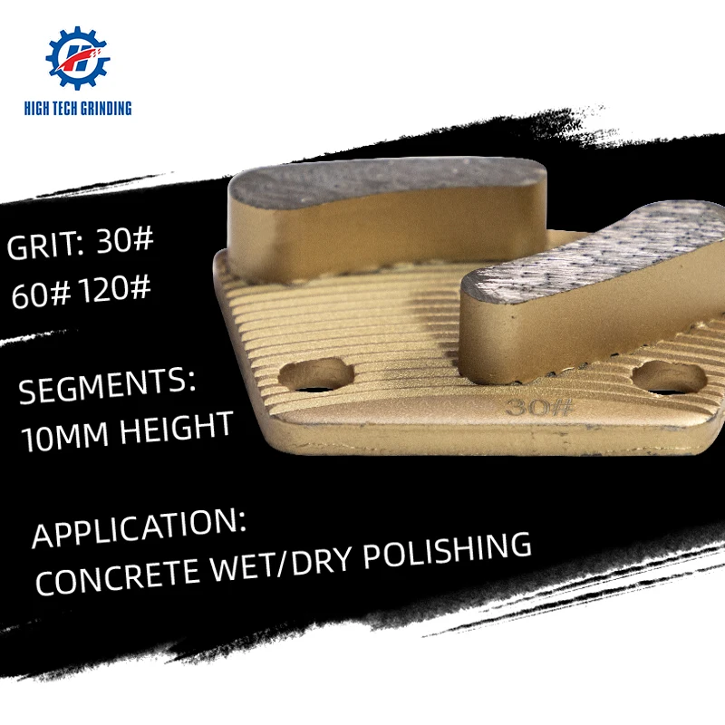 HTG-2T 30# 60# 120# Grit Trapezoid Diamond Abrasive Metal Concrete Floor Grinding Polishing Pads For Concrete Grinder