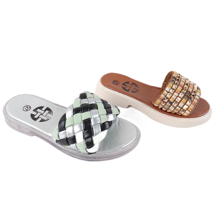 2022 New Design Slippers Ladies Beach Shoes Outdoor Flat Slides Shoes Summer Flats Sandals for Women