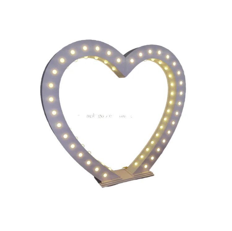 Luckygoods BJ230054 PVC Acrylic Wedding Backdrop with LED Lights Stand for Wedding Events Decorations