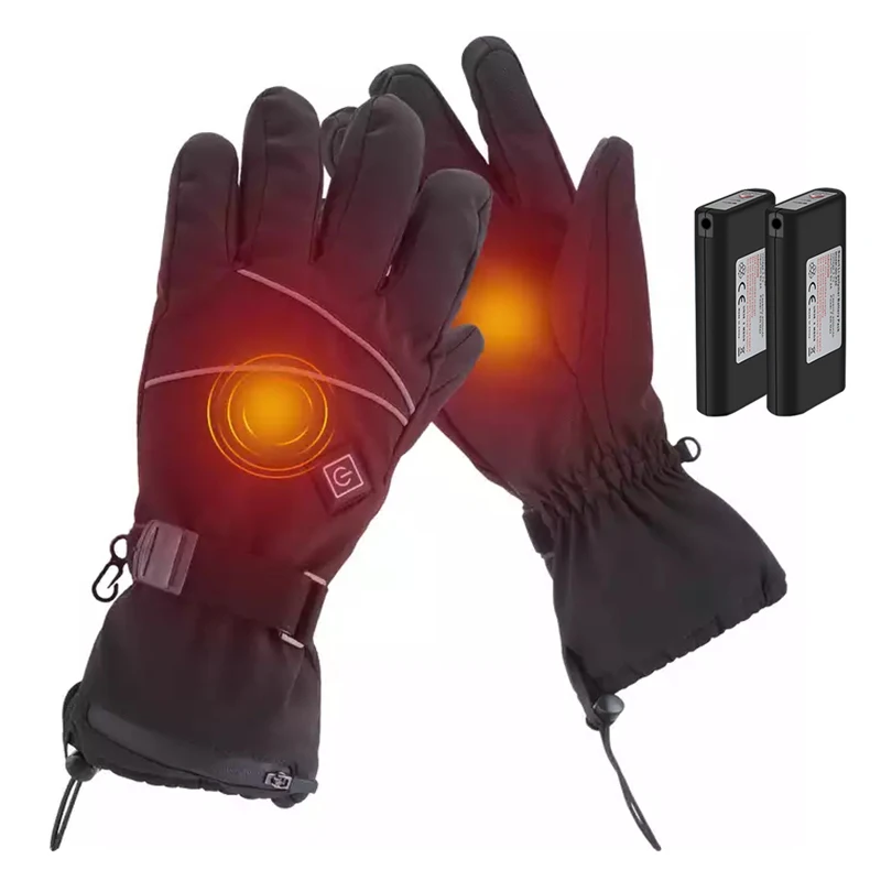 Waterproof hand warmer rechargeable battery electric winter sports ski heated gloves
