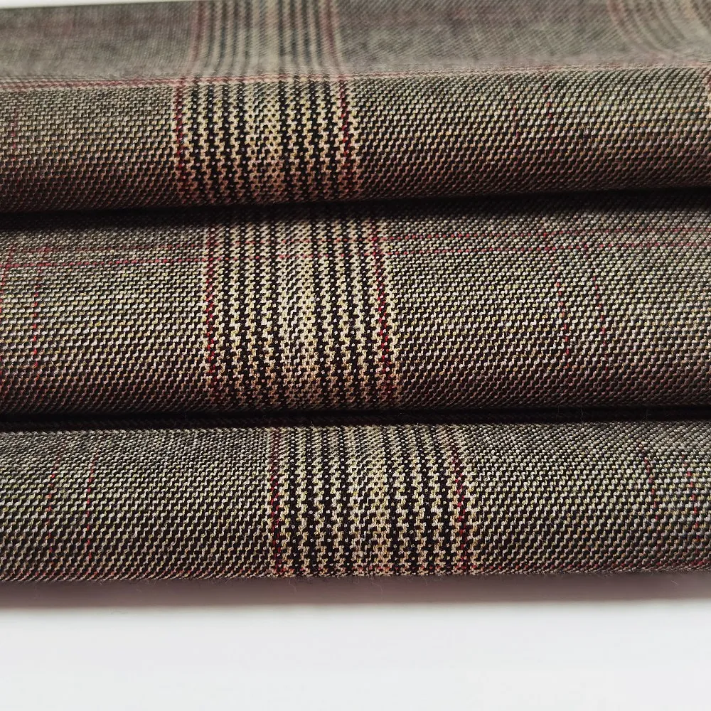 China Manufacture Colorful Plaid Yarn-dye Tweed Woven Fabric for Coat Jacket Suit Trousers