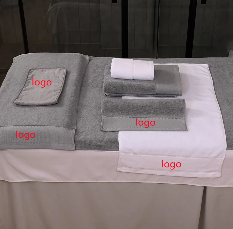 100% cotton thicken  lint free Beauty salon spa head  chest towel pillow towel bath skirt bed towel set