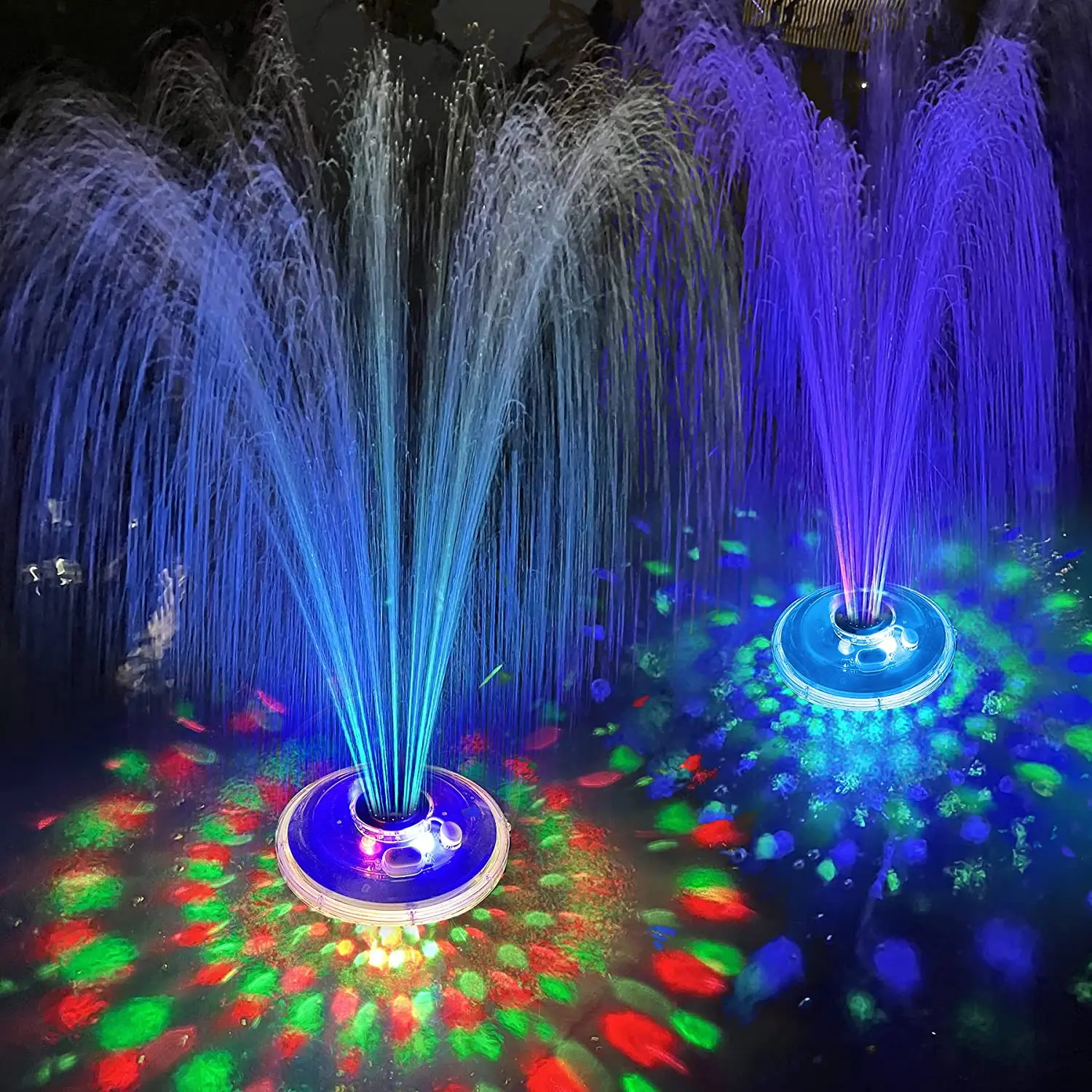 Colorful LED Pool Fountain Light Show used in Pool, Ponds, Spas and Hot Tubs