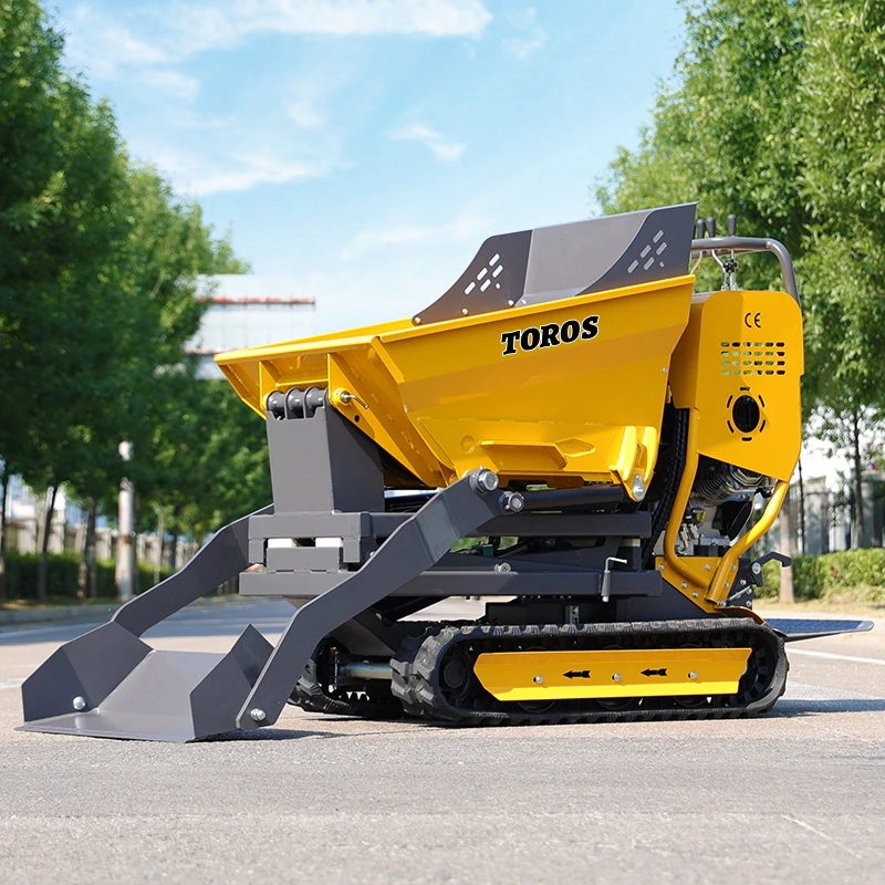 Skid Steer Gasoline Engine Powered 500kg Small Transporter Tracked Mini Crawler Dumper China Small Gasoline Mini Dumper