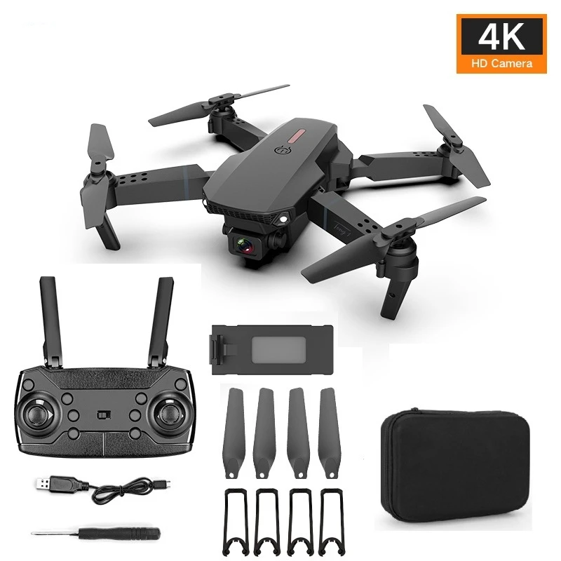 Foldable drone E88  quadcopter real-time FPV WiFi Dual Mini Drone Camera 4k Video