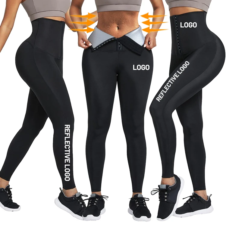 
Dropship Breathable Waist Trainer Leggings High Waist Sweat Pants Fitness Gym Shapewear Pants 