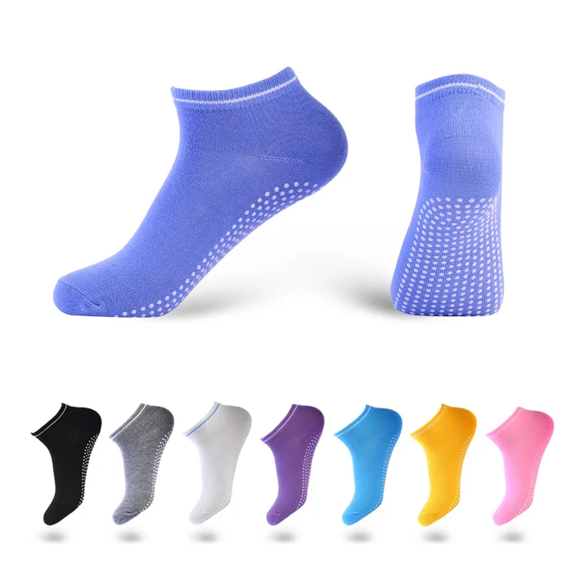 Wholesale Solid Color Grip Ankle Socks yoga pilates socks grip non slip gel bottom Anti Slip Yoga design grip socks