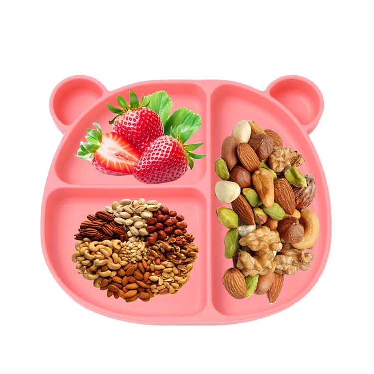 Bpa Free Baby Silicone Placemat Feeding Set Children Divided Table Plate Dinner Suction Plates Set for Baby