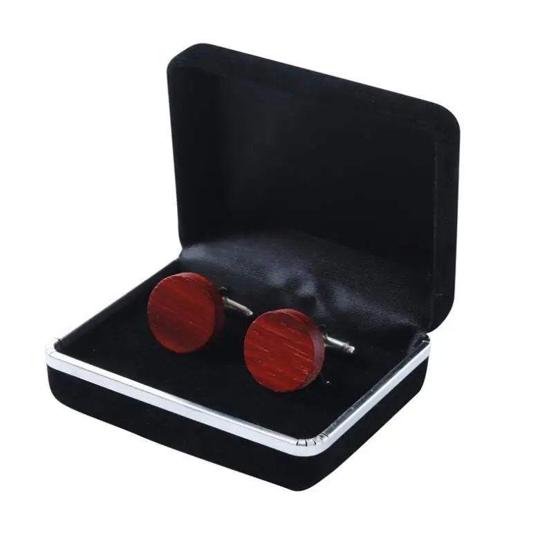 Custom personalized natural tie clips and round wood cufflinks for men shirts