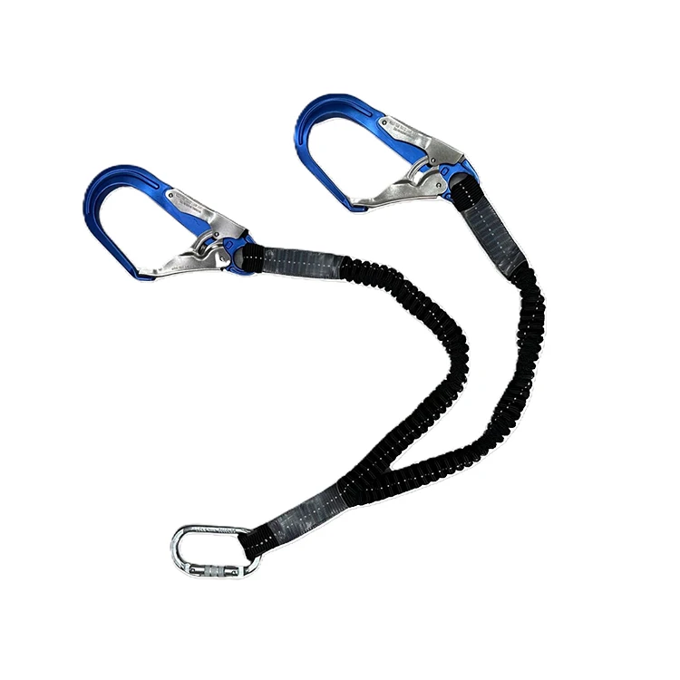 New Arrival Full-Body 5-Point Fall Protection Safety Harness Belt to Keep Safe Outdoor with Double Elastic Aluminum Lanyard
