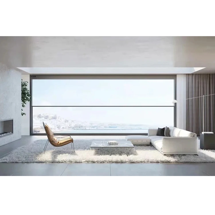 Factory Double Glaze Motor Electric Aluminium Vertical Sliding Automatic Single Hung Vertical Lift Up Window