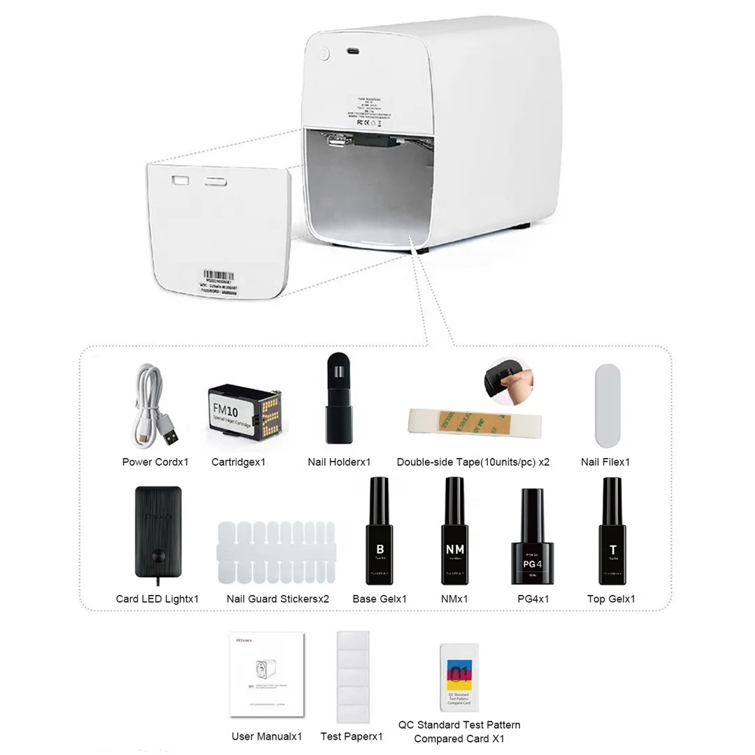 O2nails portable nail printer M1 nail printing machine for DIY nail art design