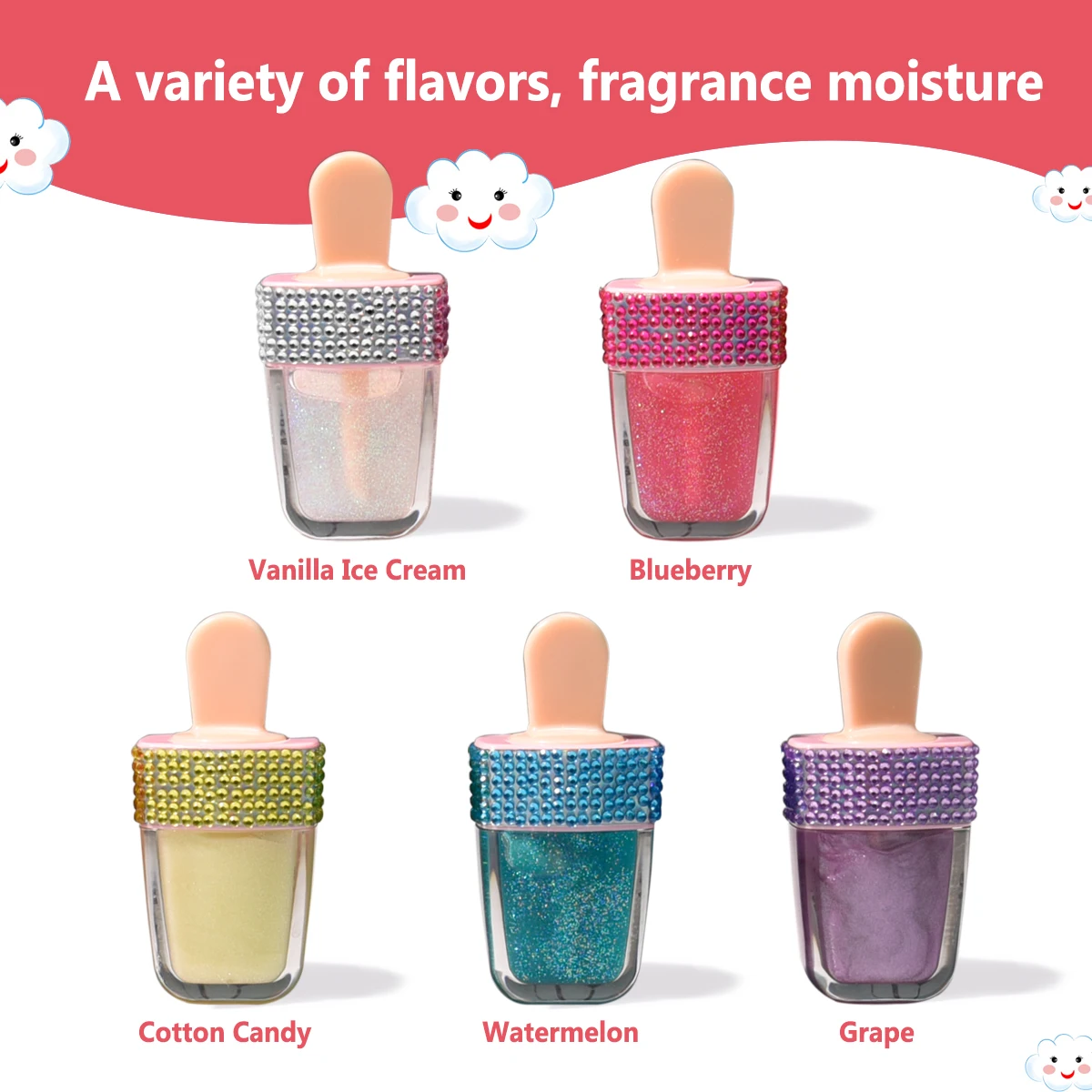 Mini Private Label Lip Gloss Ice Cream Clear Lip Oil Combo Lipgloss Fantasy Star Lip Gloss Set