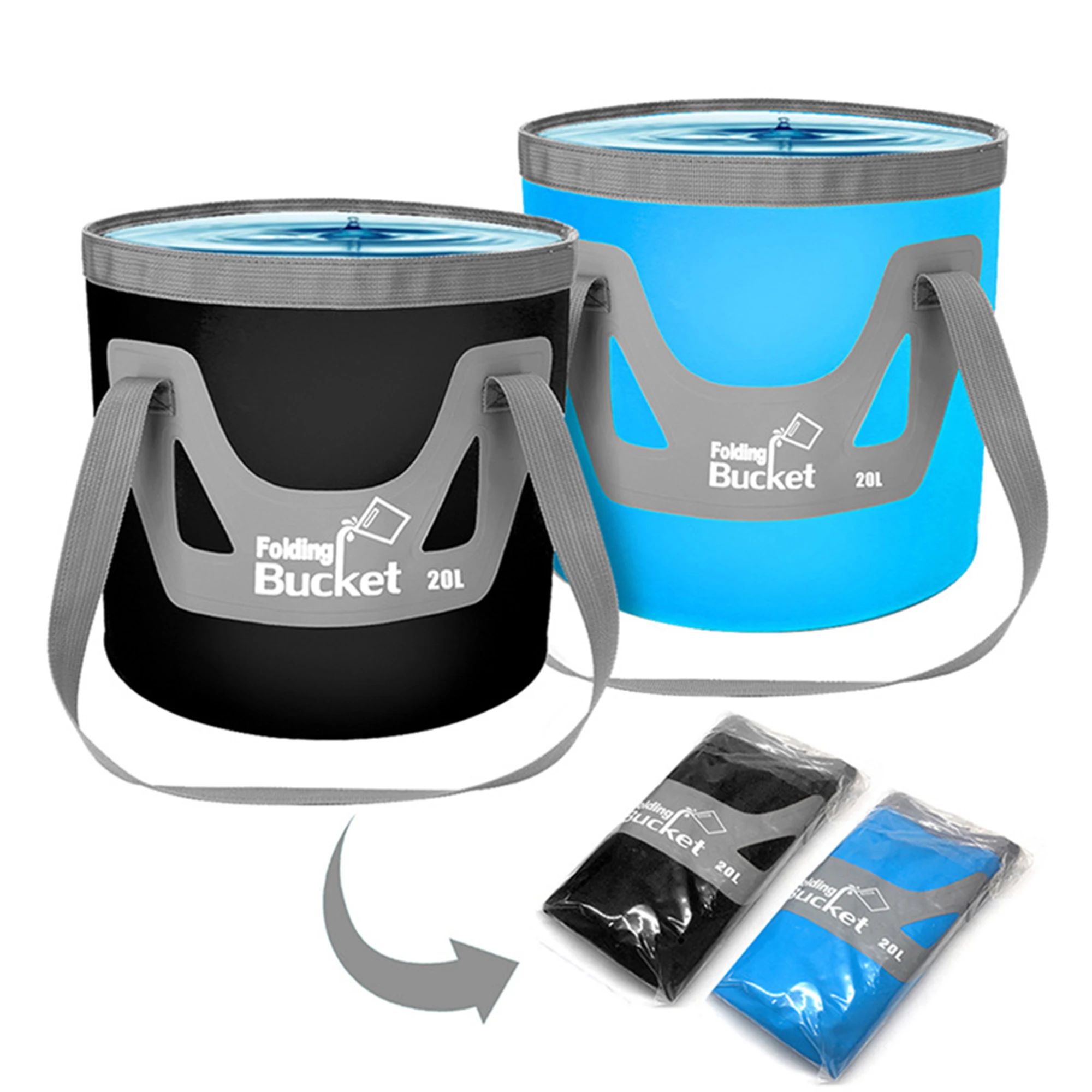 Supply Logo Custom PVC Waterproof Bucket With Handle Waterproof Storage Bags For Debris