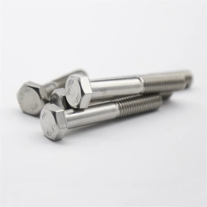 Factory spot wholesale 304 stainless steel bolt outer hexagonal head thick rod half tooth screw DIN931 M6M8M10M12