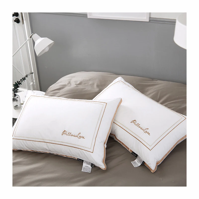 Luxury Hotel Home Comfortable Fluffy Polyester Fiber Silk Down Alternative Sofa Throw Sleep Memory Foam Bed Pillow