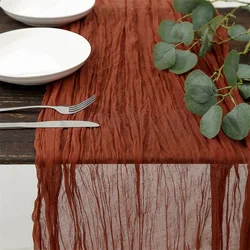 Dusty Blue Cheesecloth Table Runner 13.3ft Boho Gauze Cheese Cloth Table Runner Rustic Sheer Runner 160inch Long for Wedding