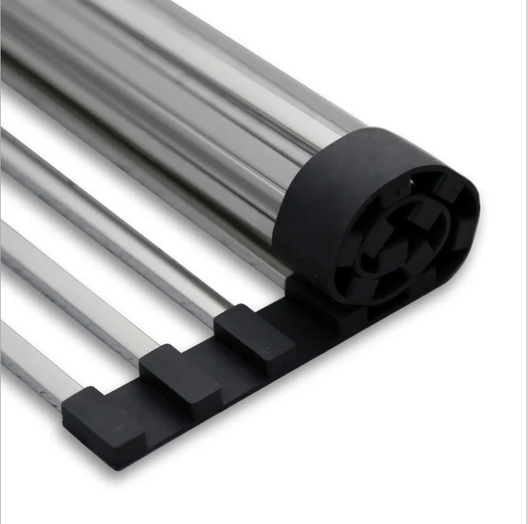 
Household Metal Fruit Dish And Vegetable Drain Holder Over The Sink Roll Up Dish Rack For Kitchen 