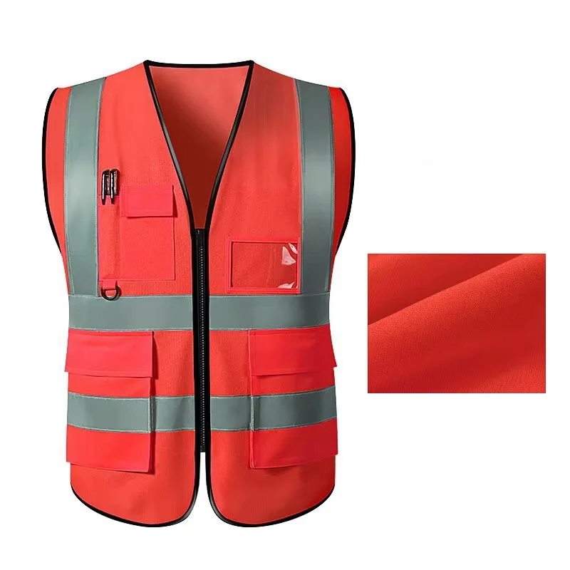 Construction Safety Workwear 100% Polyester Material Hi Vis Reflective Jackets for Outdoor Sanitation