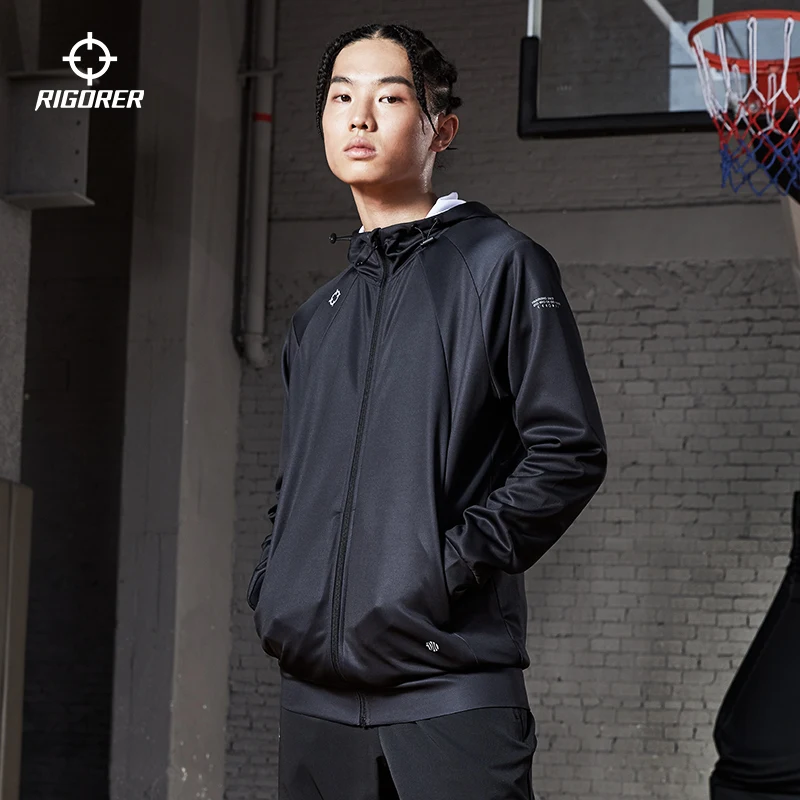 
Rigorer Sports Wear Tracksuit Jacket Jogging Warm Sublimation Polyester Warm Up Training Hoodies Elastic 