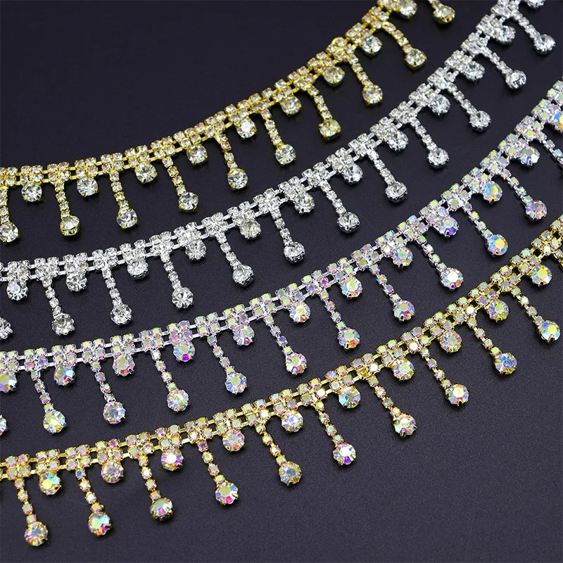 Wholesale Rhinestone Cup Chain High Quality Buy Short Tassel Pendant Rhinestones
