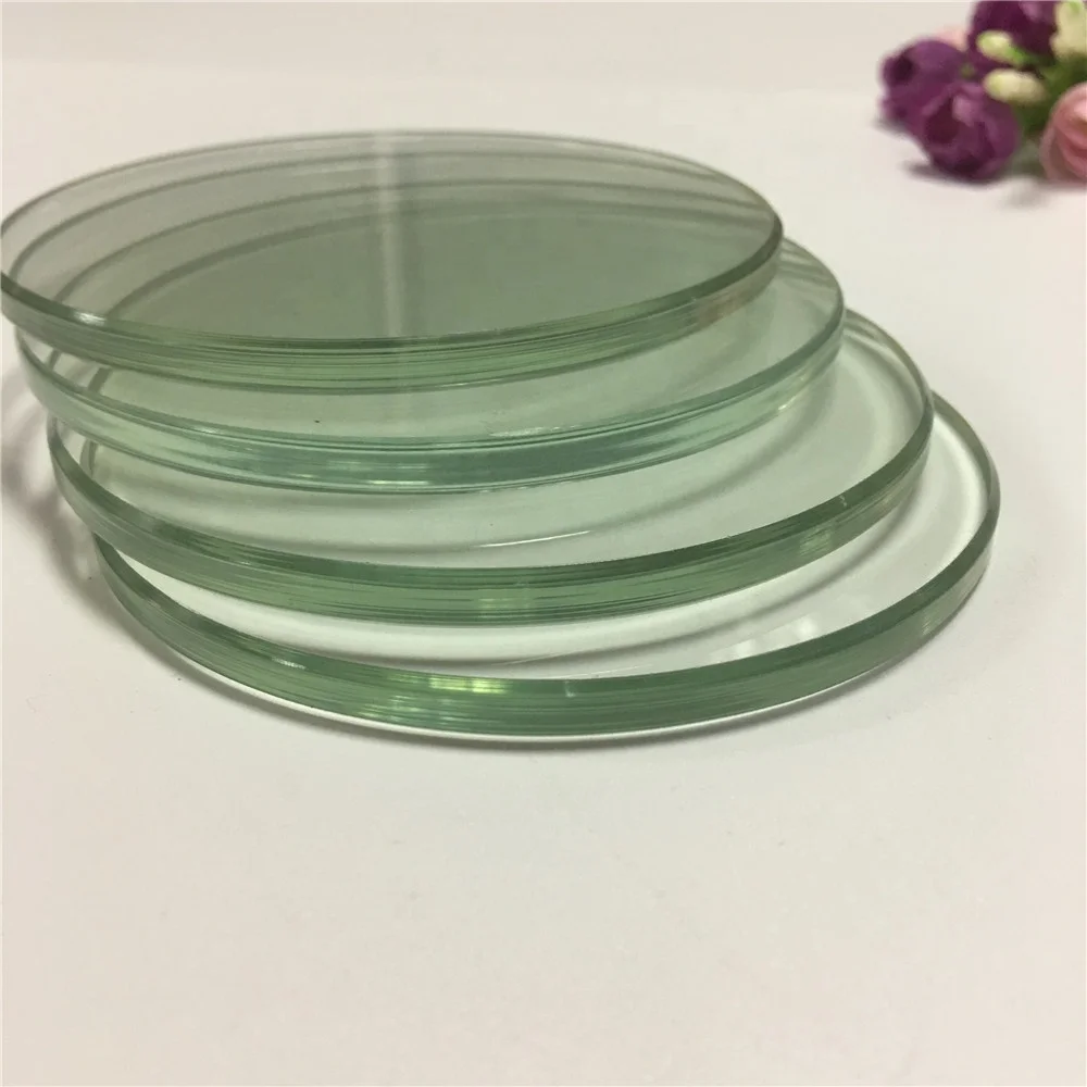 Factory Customized Glass Dongguan glass supply 4mm / 5mm / 6mm flat clear glass circles for outdoor tempered glass panels