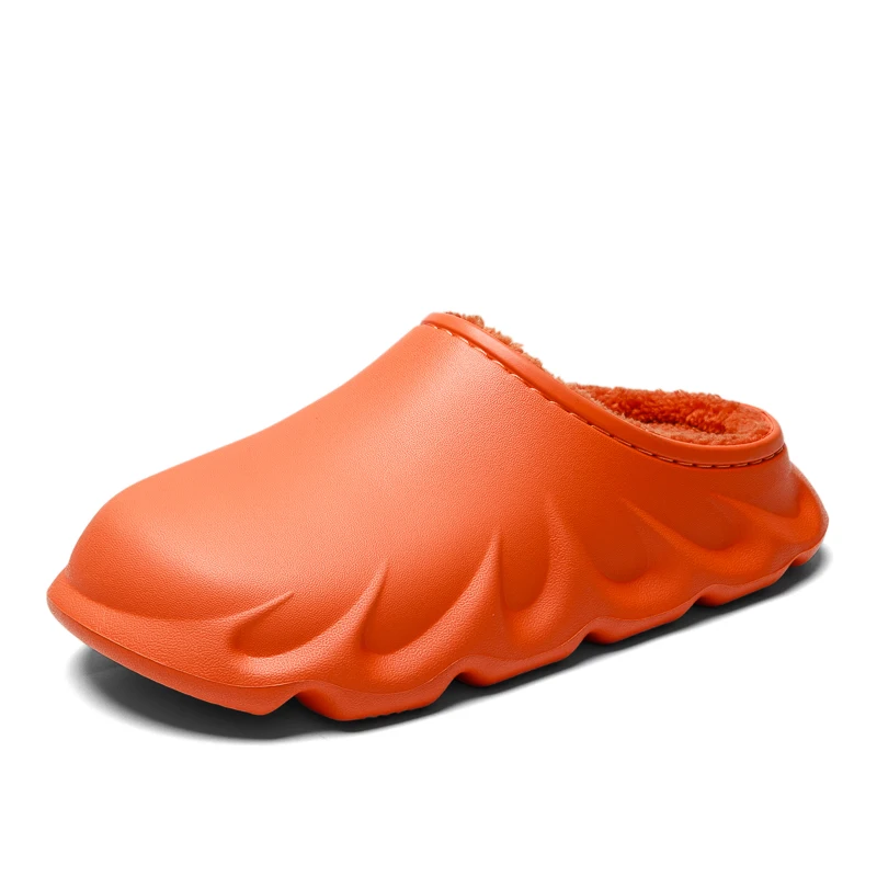 2020 Ins Hot Winter Plush Warm Garden Waterproof Clog Indoor Closed Toe Sandals Fur Clogs For Women