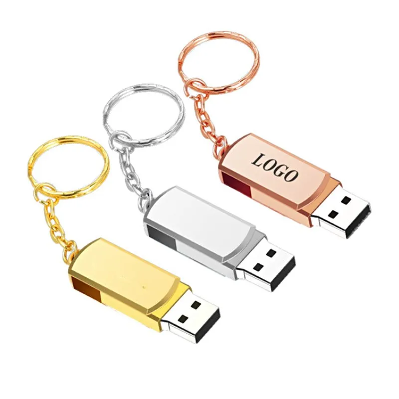 Hot Sale 3.0 USB Flash Drive 256GB 128GB Rotation Pen Drive 16GB 32GB 64GB USB Memory Stick with Keychain