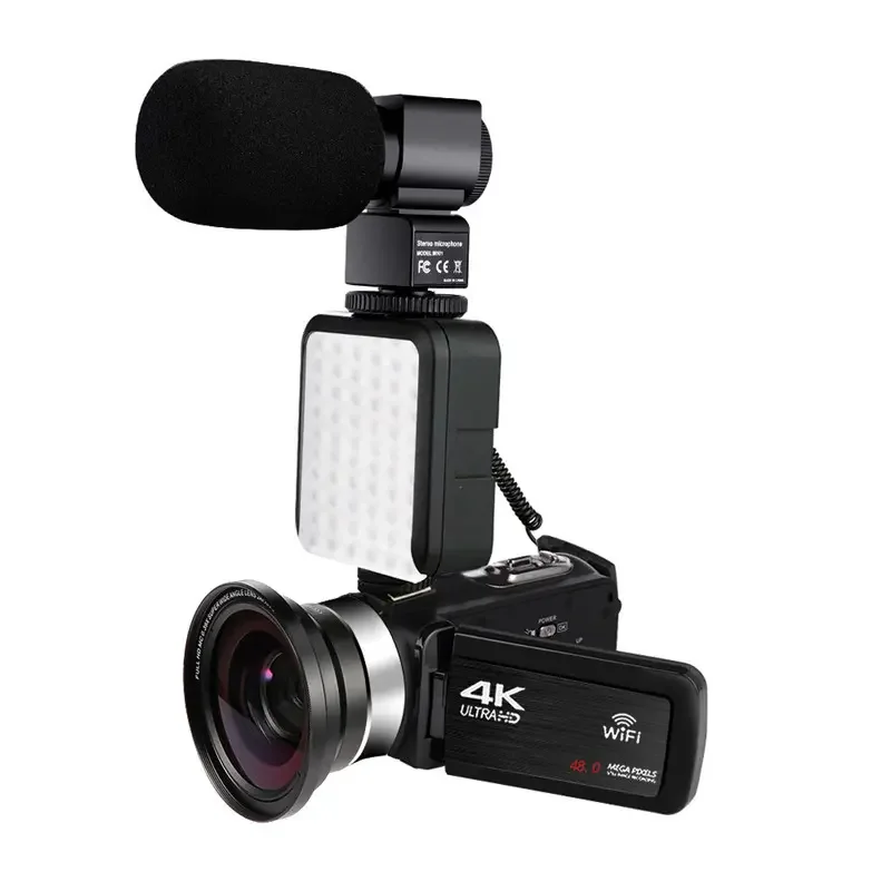4K Professional Camcorder WIFI Digital Video Camera For Youtube Streaming Vlog Recorder 18X Zoom Webcam Stabilizer Camcorder