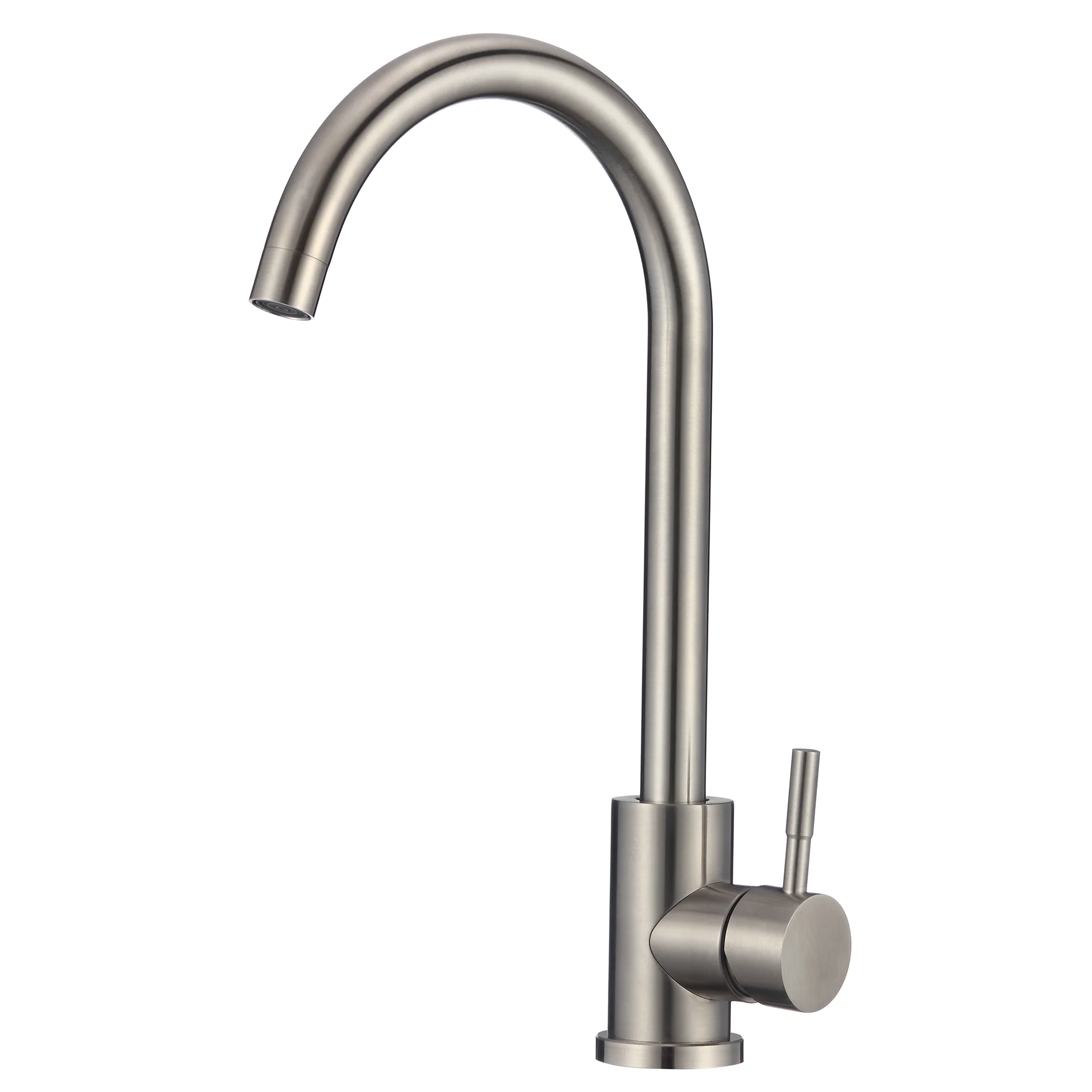 Brushed 304SS Single Handle Cheap High Quality Hot Cold Water Kitchen Tap Mixer 304 Stainless Steel  Kitchen Faucet for sink