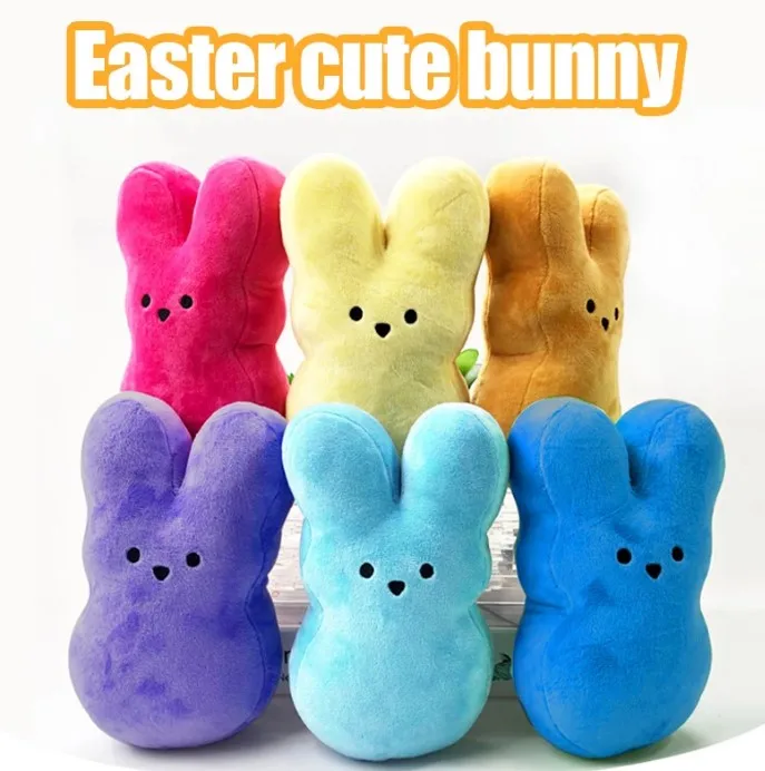 Botu Cute Plush Bunny Rabbit Peep Easter Toys Simulation Stuffed Animal Doll for Kids Children Soft Gifts Girl Toy Plush