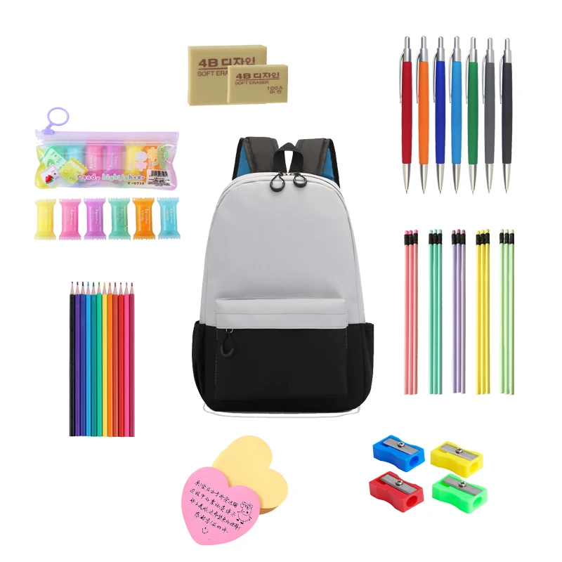 2024 School Office Supplies kids stationery set eraser pencil ballpoint pen backpack School stationery kits