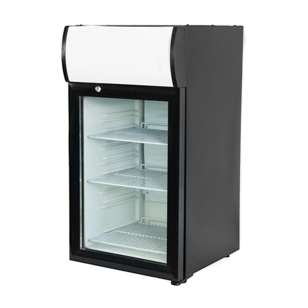21/52/68/98/130L ABS Plastic Black White Customized Electronic Minibar Refrigerator Glass Door Hotel Mini Bar