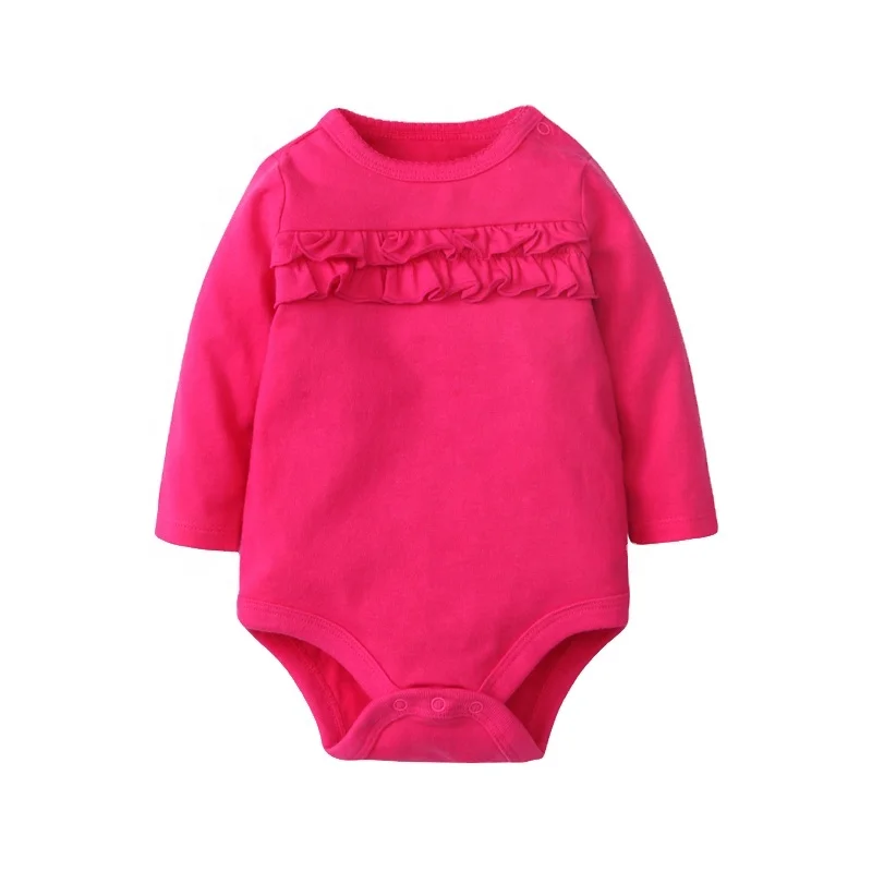 2021 Winter Clothing Vendors Organic Knit Long Sleeve Ruffle Bodysuit Girl Jumpsuit Other Baby Romper Apparel