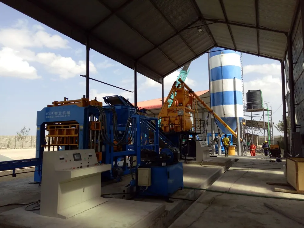QT12-15 Fully Automatic Cement Block Factory Big Production Concrete Brick Machine for Algeria Kenya Zambia