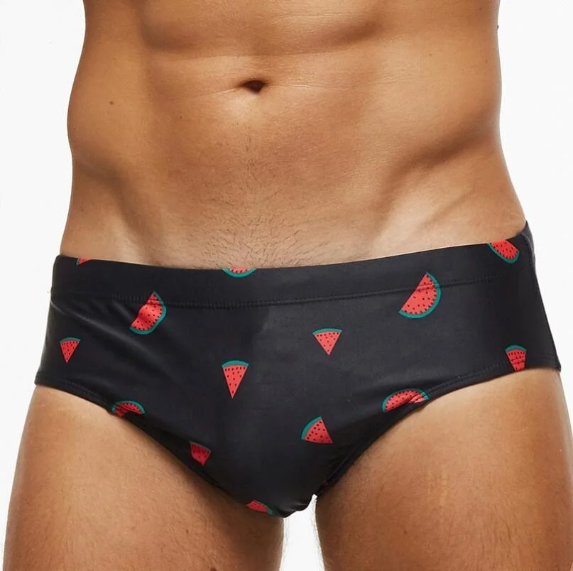 Custom made mens briefs swimming shorts low waist swimming trunks