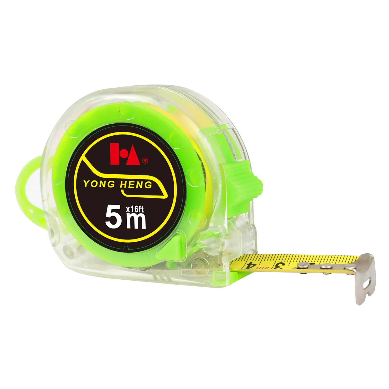Yongheng New ABS Clear case tape measure 3m/5m/7.5m Length Measurement Meter Steel Measuring Tape