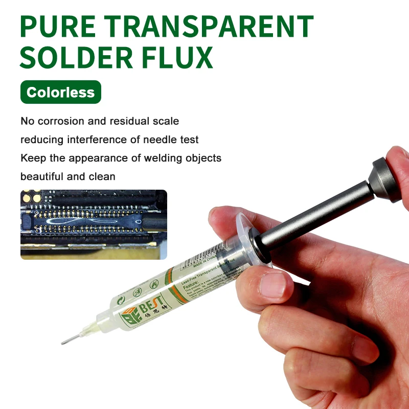 BST-226 Lead Free and Halogen free Soldering Flux BGA SMD PCB Phone Repair Cleaning-free 10CC Needle Tube Welding Oil
