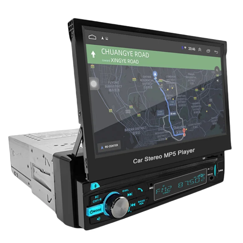 2024 Fashion products android auto retractable 7 inch car monitor lcd stereodvd player portable mp5 player for car