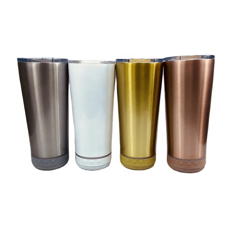 2021 Christmas Gifts New Concept music stainless steel tumbler wireless speaker tumbler music cups With high-fidelity speakers