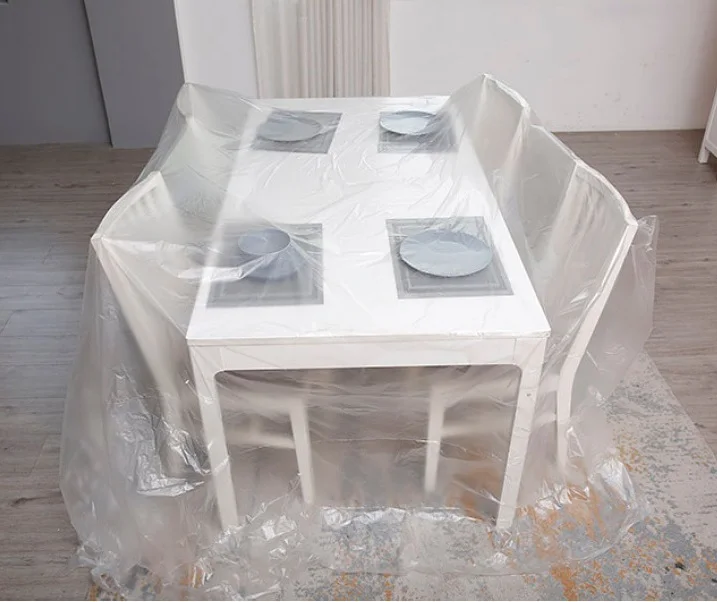 blue pre taped protective tape rain spray plastic protection pe printed for painter painting transparent masking film