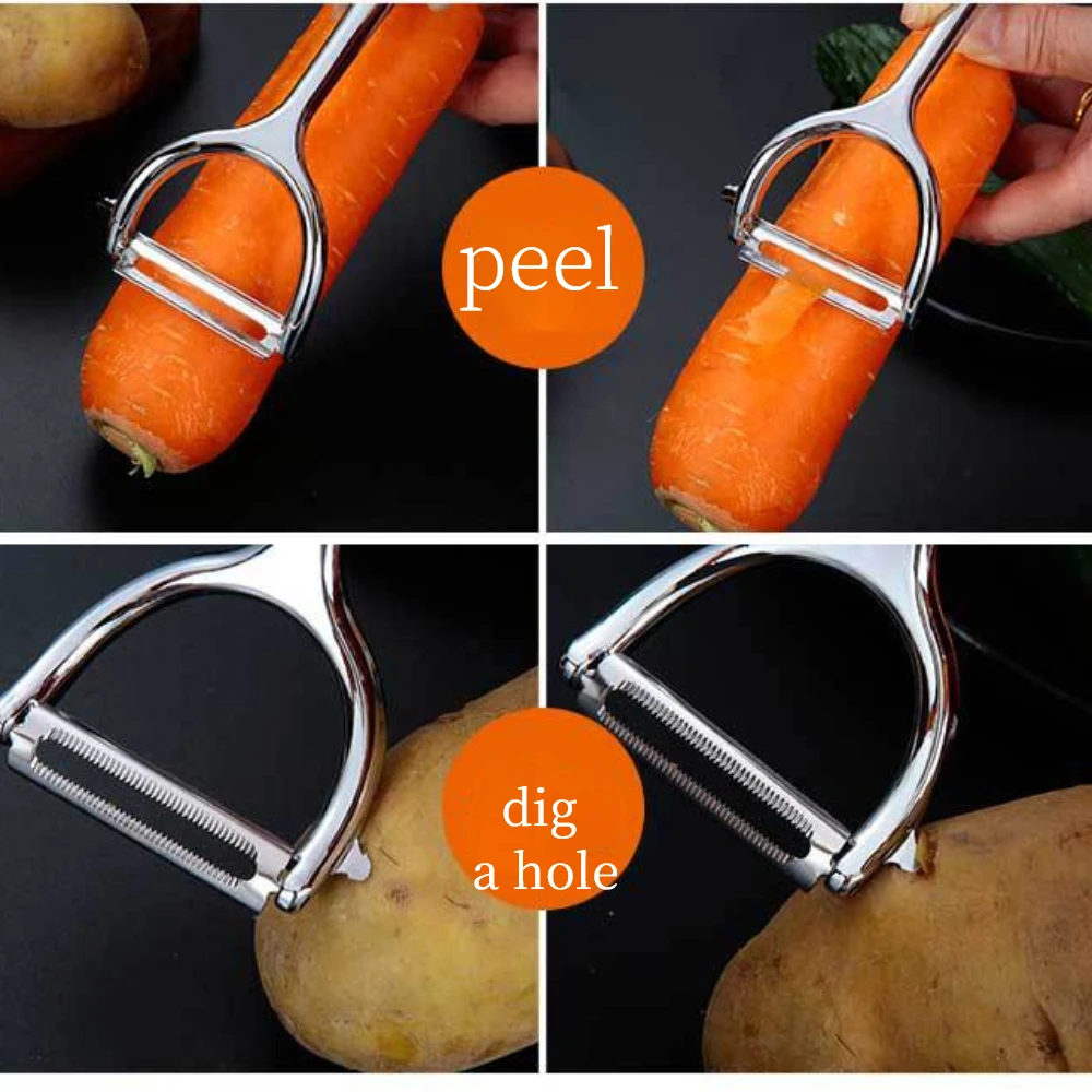 Stainless Steel Vegetable Fruit Peeler Julienne Cutter Slicer Y Peeler with Non-Slip Silicone Handle