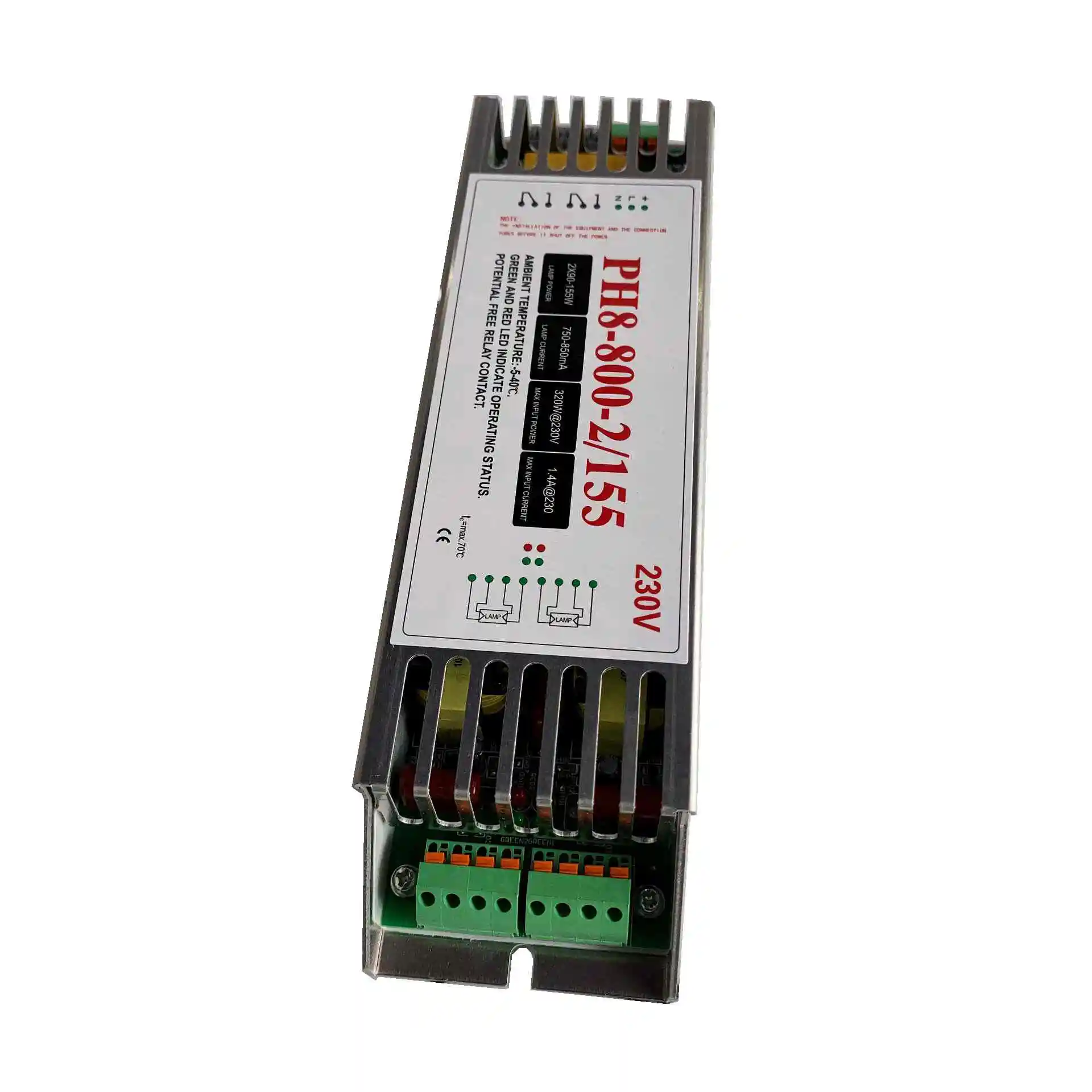 320w large power electric ballasts for two pcs 90w-155w uvc lamps steady out put ballast